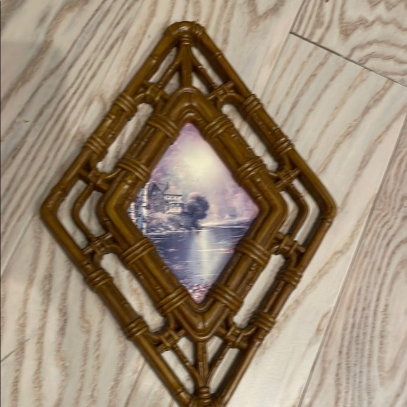 Vintage Bamboo Wall Art with Scenic Print - Picture 2 of 3